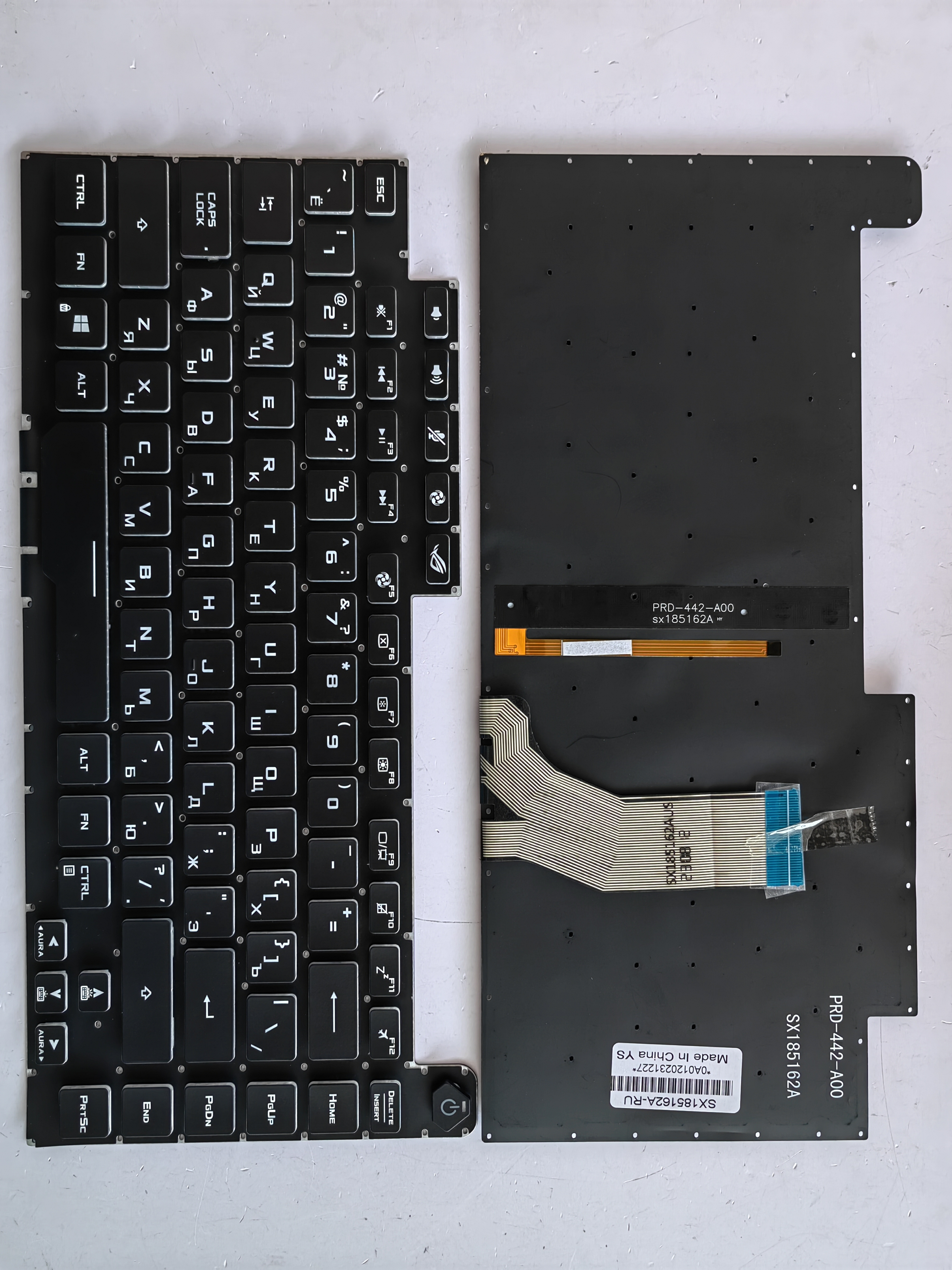 Picture of New Replacement Laptop Keyboard For ASUS G531/G512/GL531 colorful backlight thin cable BLACK Backlit,White Side (OEM) RU Layout